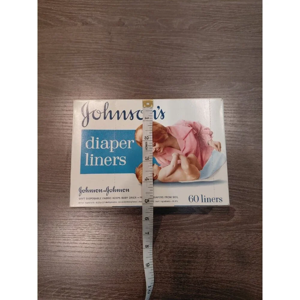 Vintage‎ 70s Johnson's Diaper Liners 60 Count Box Sealed Discontinued Deadstock